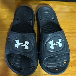 Under Armour Black Slide Sandals with Logo